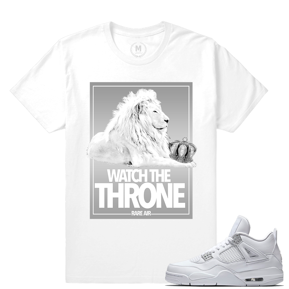 Match Air Jordan 4 Pure Money | Watch the Throne | White T shirt