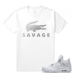 Match Air Jordan 4 Pure Money | Savage | White T shirt