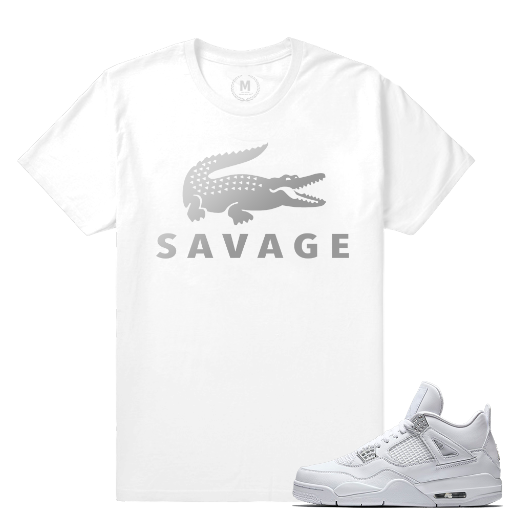 Match Air Jordan 4 Pure Money | Savage | White T shirt