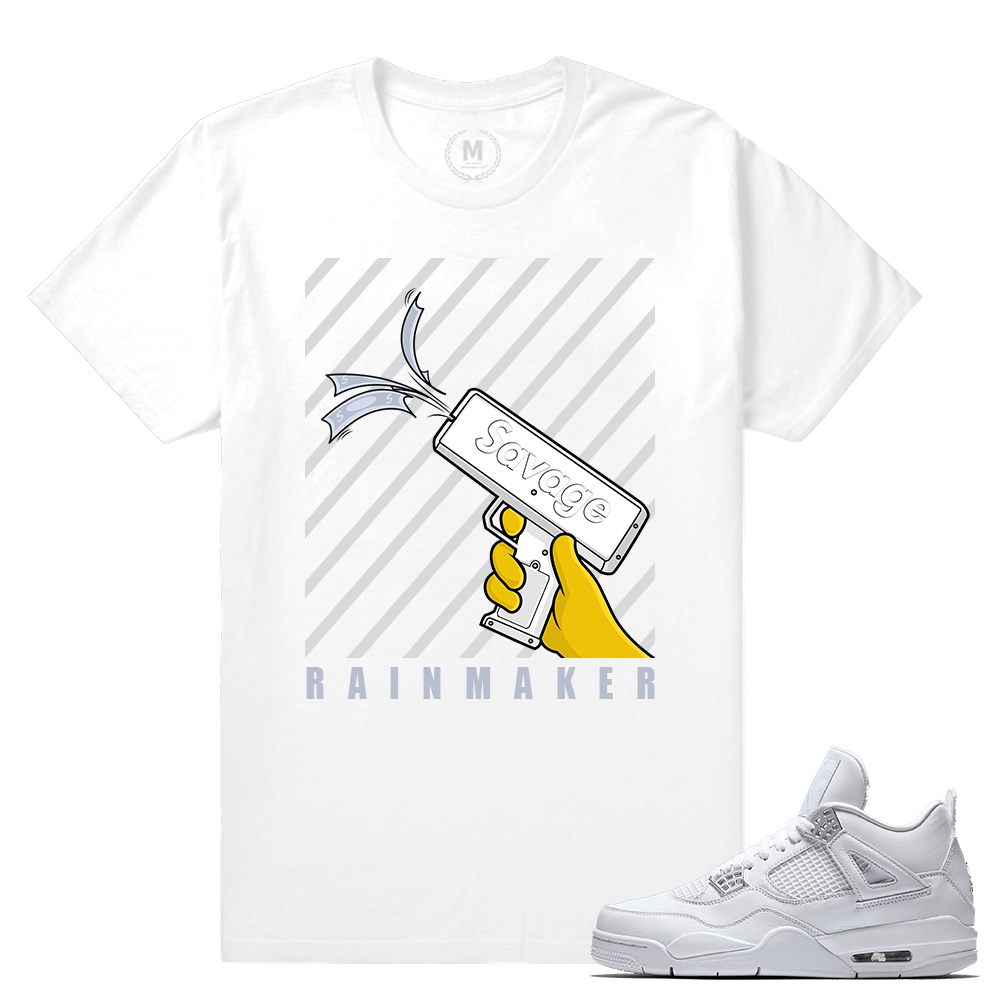 Match Air Jordan 4 Pure Money | Savage RainMaker | White T shirt