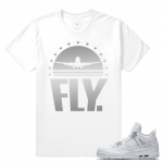 Match Air Jordan 4 Pure Money | FLY | White T shirt