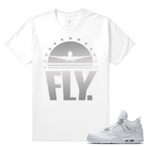 Match Air Jordan 4 Pure Money | FLY | White T shirt