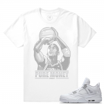 Match Air Jordan 4 Pure Money | Money Shot | White T shirt