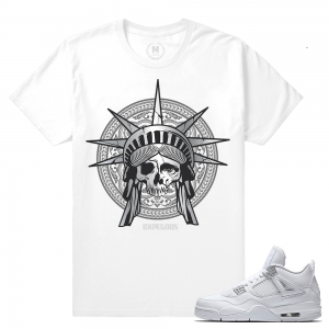 Match Air Jordan 4 Pure Money | Liberty Dxpe Gods | White T shirt