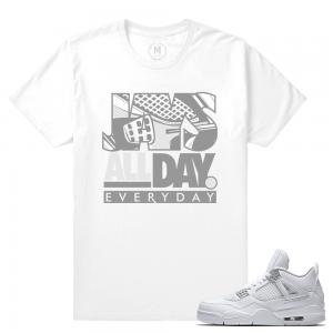 Match Air Jordan 4 Pure Money | Jays All Day | White T shirt