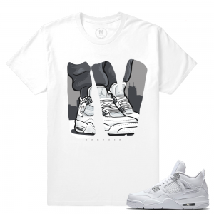 Match Air Jordan 4 Pure Money | Rare Air IV | White T shirt