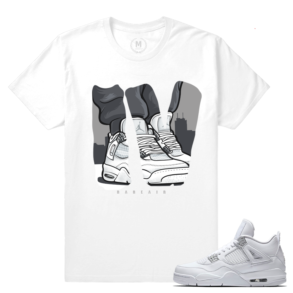 Match Air Jordan 4 Pure Money | Rare Air IV | White T shirt