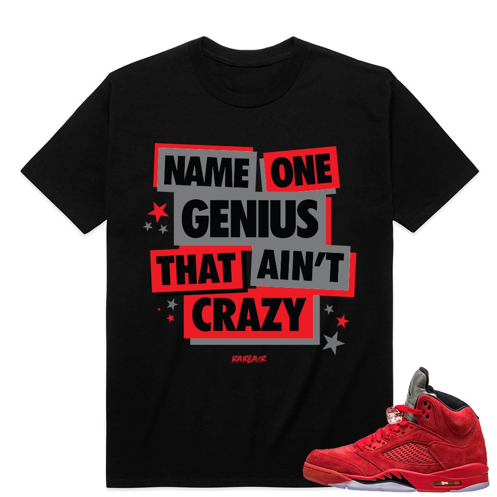 Air Jordan 5 sneakers match Red Suede shirt - Genius - Black