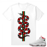 Jordan Retro 13 - History of Flight T shirt - Designer Snake - White