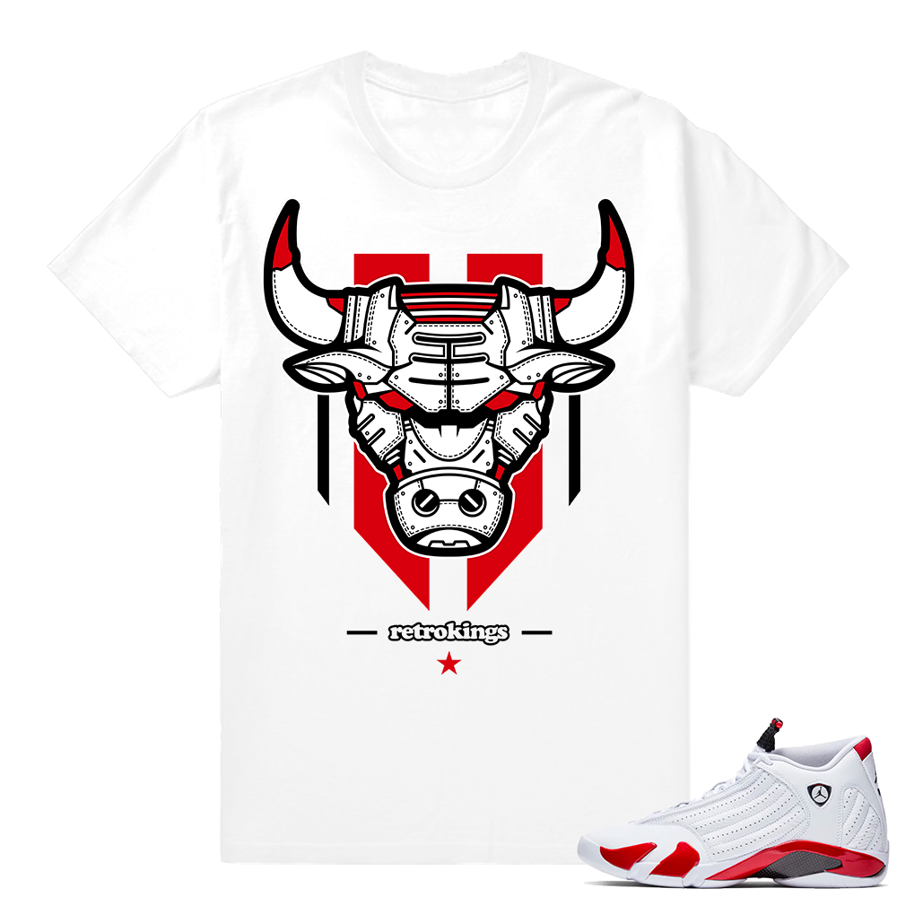 Candy Cane 14s | Retro Bull | White Shirt