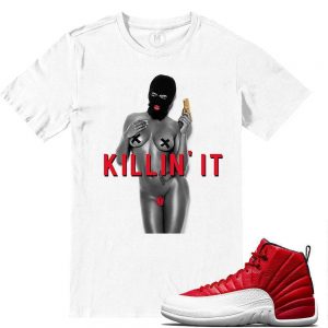 Match Gym Red 12 Jordan Retros |Killing it | White T shirt