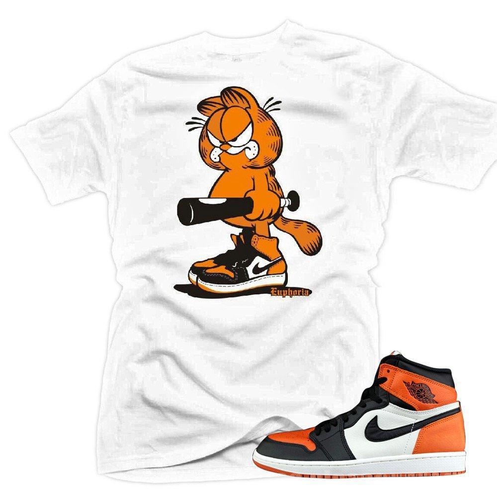 Jordan 1 Shattered Backboard shirts to match 'Batter up' White Sneaker Tees shirt