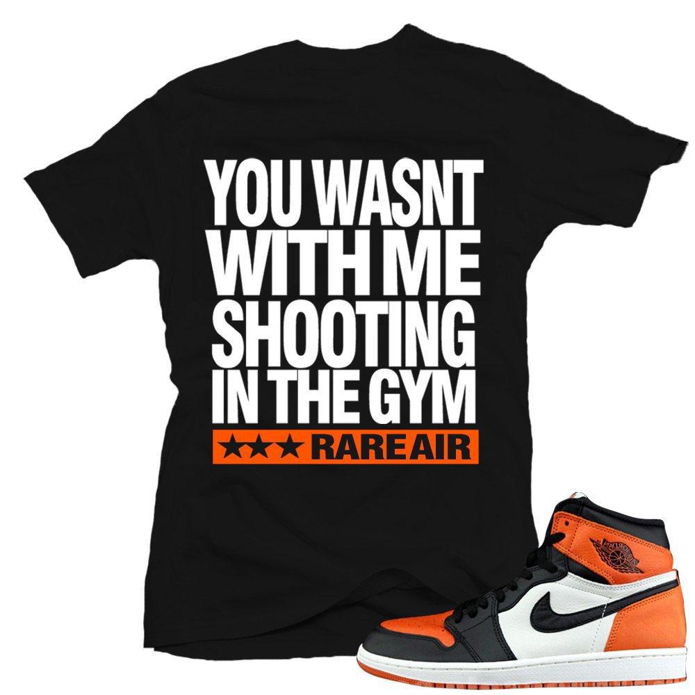 Jordan 1 Shattered Backboard shirts to match 'Shooting' Black Sneaker Tees shirt