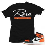 Jordan 1 Shattered Backboard shirts to match 'Rare Script' Black Sneaker Tees shirt