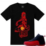 Match Flu Game 12 Jordan Retros | Deadpool Flu Game | BLACK T shirt