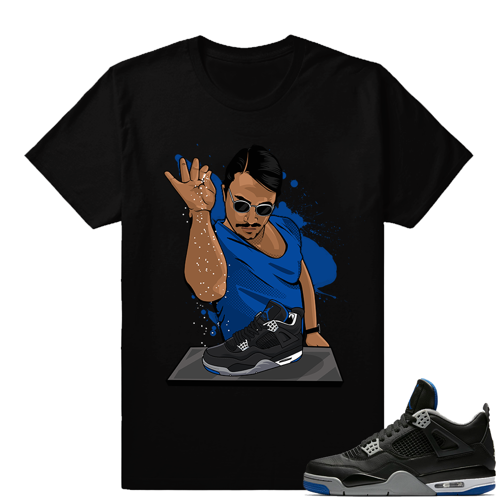 Match Air Jordan 4 Motorsport Away | Salt bae 4s | Black T shirt