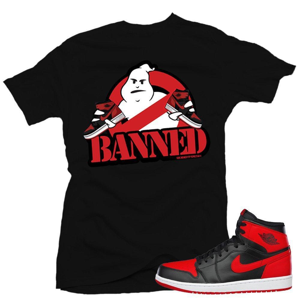 Match Banned 1s Jordan Retro| Ghostbusters Banned 1s |Black T shirt