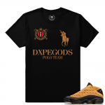 Match Air Jordan 13 Chutney | Dxpe Gods Polo Team | Black T shirt