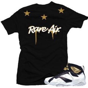 Jordan 7 Champagne shirts to match 'Rare Stars' Black Sneaker Tees shirt