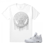 Match Air Jordan 4 Pure Money | Medusa Drip | White T shirt