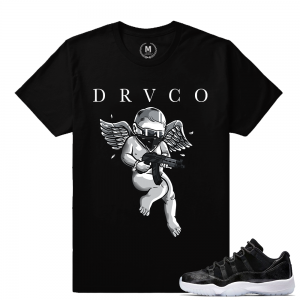 Match Air Jordan 11 Barons | DRVCO Logo Tee | Black T shirt