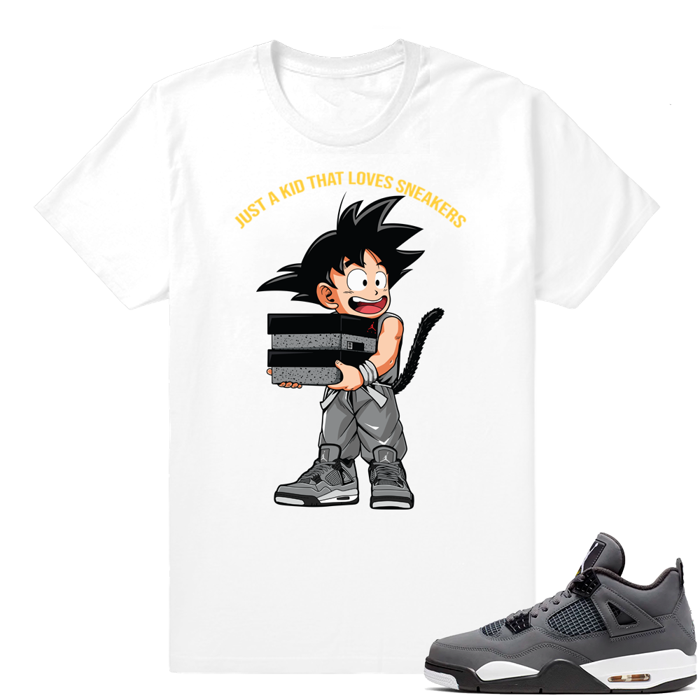 Jordan 4 Cool Grey | Just A Kid | White Shirt