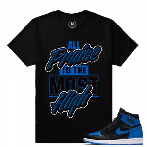 Match Jordan 1 Royal OG | Most High | Black T shirt