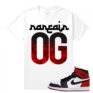 Match Jordan 1 Black Toe | OG Rose Fade | White T shirt