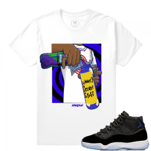 Match Jordan 11 Space Jam | Dirty Sprite Space Jam | White T shirt