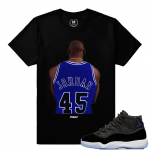 Match Jordan 11 Space Jam | Back Wearing the 45 | Black T shirt