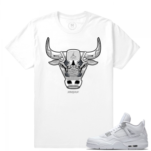 Match Air Jordan 4 Pure Money | Pure Money Bull | White T shirt