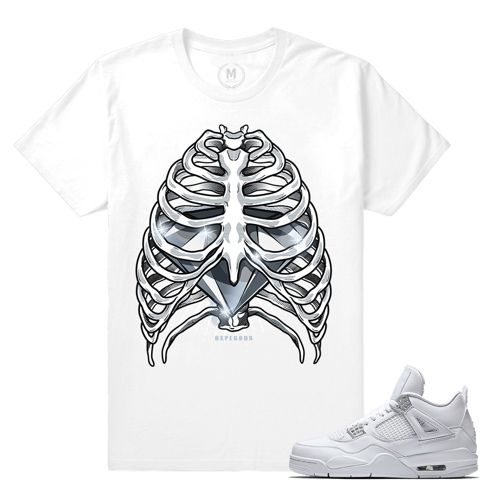 Match Air Jordan 4 Pure Money | Pure Diamond | White T shirt