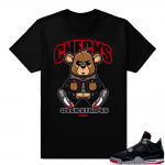 Jordan 4 Bred | Check Over Stripes Bear | Black Shirt