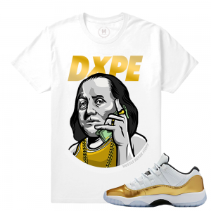 Match Jordan 11 Low Gold Closing Ceremony | DXPE Hustle | White T shirt