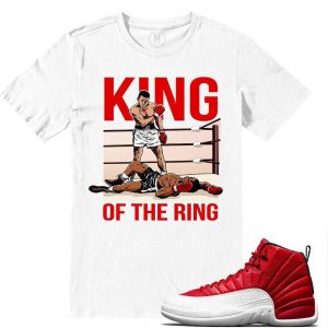 Match Gym Red 12 Jordan Retros | King of the Ring | White T shirt