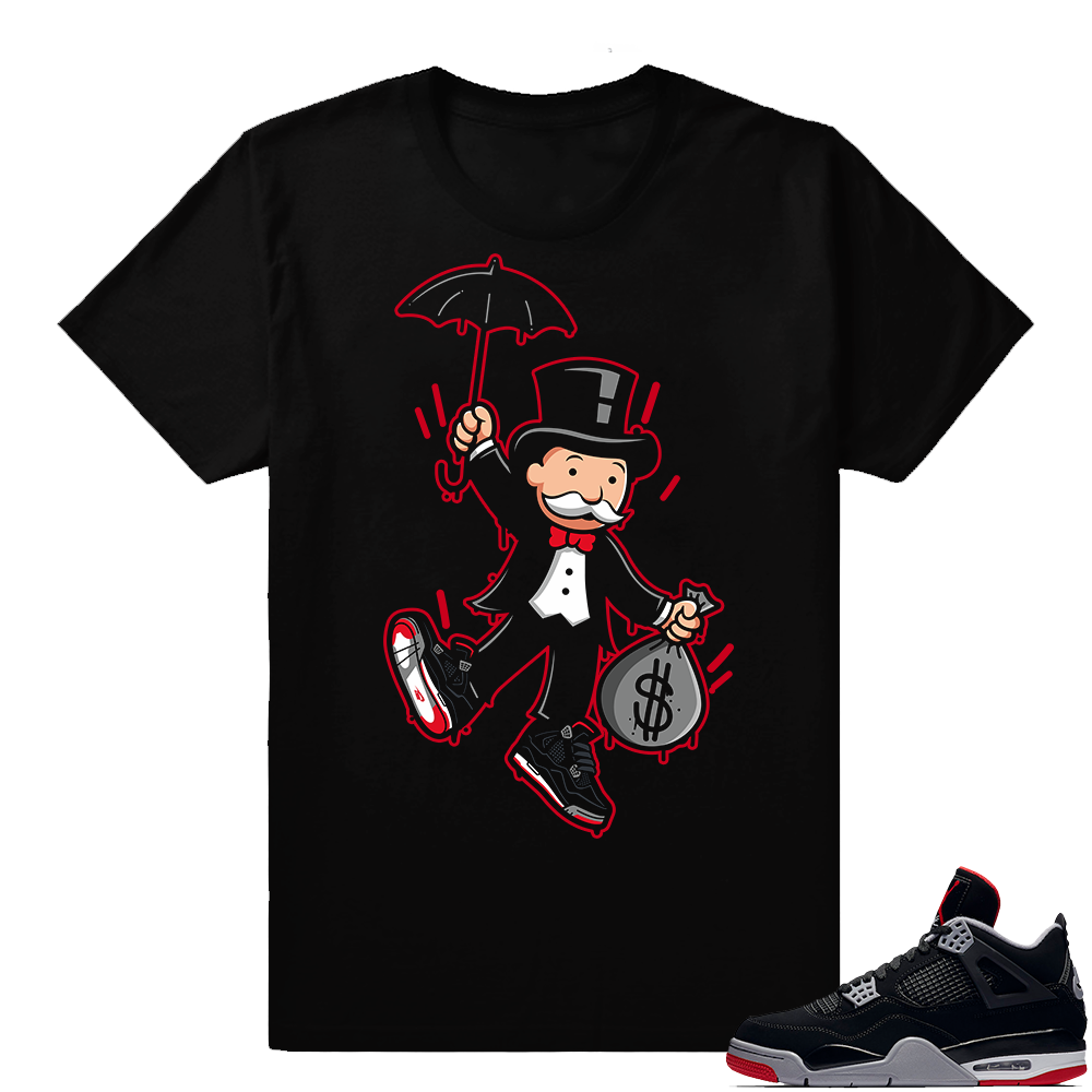 Jordan 4 Bred | Monopoly Bred | Black Shirt