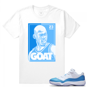 Match Jordan 11 UNC lows | Goat Staredown | White T shirt