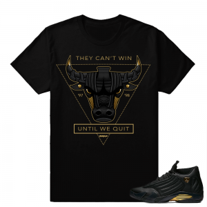 Match Air Jordan 14 DMP | Rare Air 14s Bull | Black T shirt