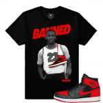 Match Banned 1s Jordan Retro | Vintage MJ | Black T shirt