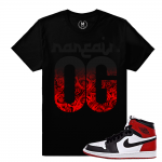 Match Jordan 1 Black Toe | OG Roses Fade | Black T shirt