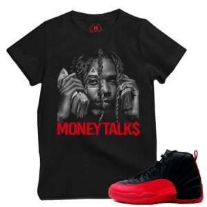 Match Flu Game 12 Jordan Retros | 'Money Talks' | BLACK T shirt