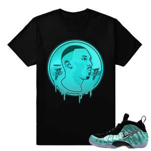 Foamposites Island Green - Penny Coin Drip Matching Streetwear Shirt - Black