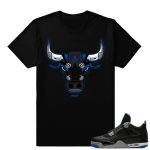 Match Air Jordan 4 Motorsport Away | Motorsport Bull | Black T shirt