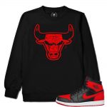 Match Banned 1s Jordan Retro | Bull Drip | Black Crew Neck Sweatshirt