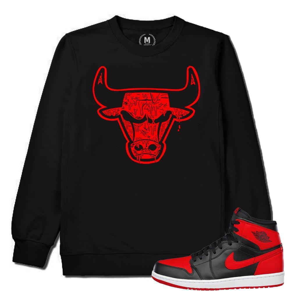 Match Banned 1s Jordan Retro | Bull Drip | Black Crew Neck Sweatshirt