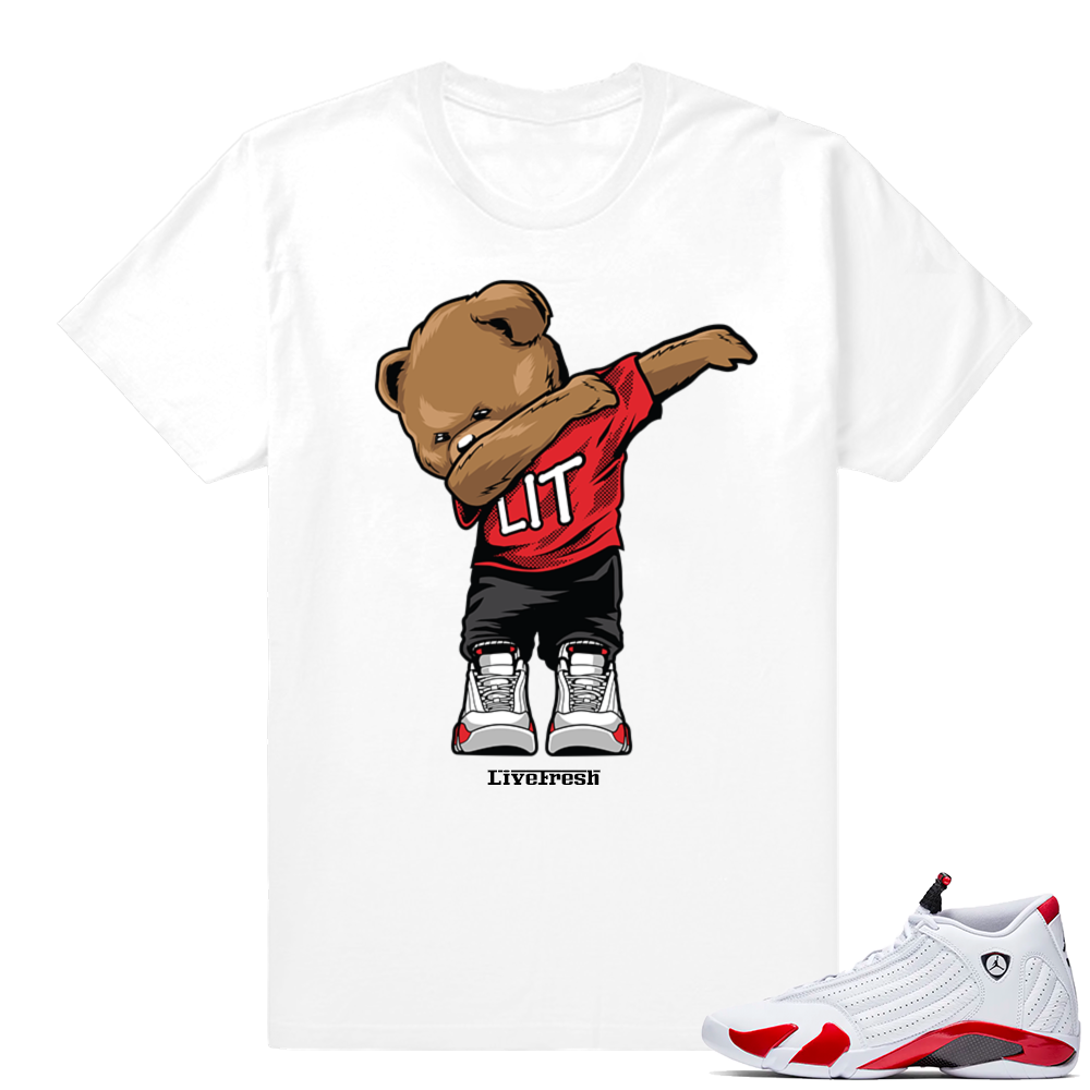 Candy Cane 14s | Dabbin Bear | White Shirt