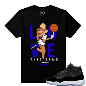 Match Jordan 11 Space Jam | Love This Game | Black T shirt