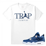 Air Jordan 4 Obsidian Match Sneaker Tee | Trap Jumpin | White T shirt