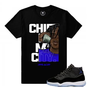 Match Jordan 11 Space Jam | Chief In My City | Black T shirt