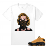 Match Air Jordan 13 Chutney | Marilyn Monroe LV Bandana | White T shirt